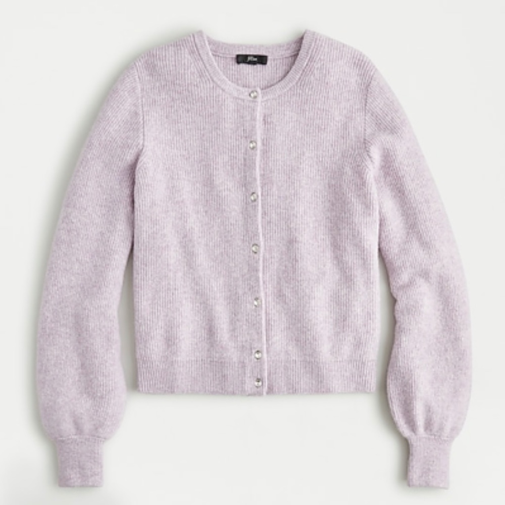 J.Crew jeweled button Cardigan Orchid XL NWT